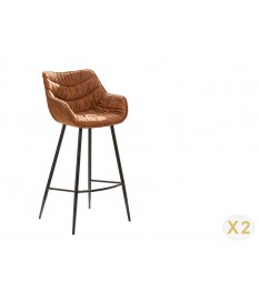 Chaise haute de bar brun antique