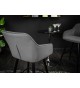 Chaise de bar haute en velours gris argent