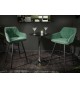 Chaise de bar haute en velours vert émeraude