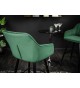 Chaise de bar haute en velours vert émeraude