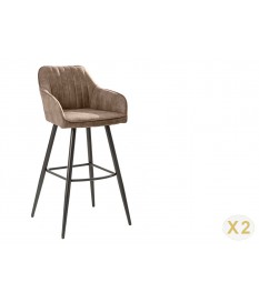Chaise haute de bar taupe antique