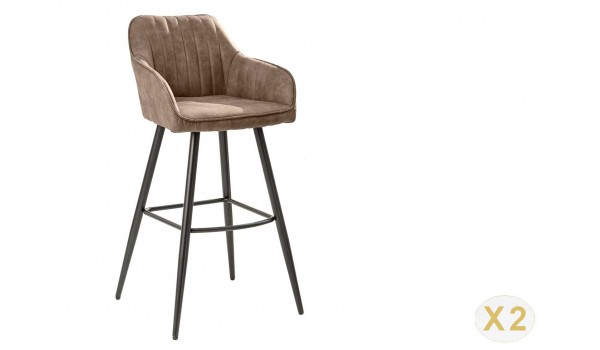 Chaise haute de bar taupe antique