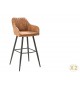 Chaise vintage haute de bar marron