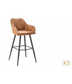 Chaise vintage haute de bar marron