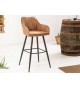 Chaise vintage haute de bar marron