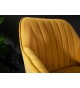 Chaise de bar haute velours jaune moutarde
