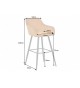 Chaise de bar haute velours jaune moutarde