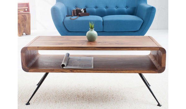 Table basse rétro vintage en bois de Sesham