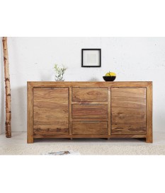 Meuble buffet 135 cm, bois massif Sesham