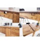 Table à manger avec allonge bois massif Sesham 120-200 cm