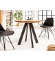 Petite table ronde en bois massif de manguier et pied métal