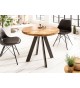 Petite table ronde en bois massif de manguier et pied métal