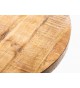 Petite table ronde en bois massif de manguier et pied métal
