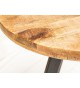 Petite table ronde en bois massif de manguier et pied métal