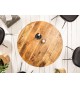 Petite table ronde en bois massif de manguier et pied métal