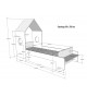 Lit enfant type cabane 90 x 200 cm blanc laqué mat