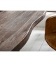 Table bois d'acacia brun - Pieds métal noir