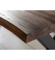 Table bois d'acacia brun - Pieds métal noir