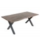 Table bois d'acacia brun - Pieds métal noir