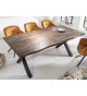 Table bois d'acacia brun - Pieds métal noir