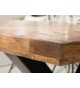 Table en bois de manguier - Pied en X noir