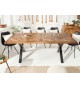 Table en bois de manguier - Pied en X noir