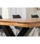 Table salle à manger en bois - Pied en X noir