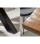 Table salle à manger en bois - Pied en X noir
