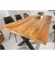 Table salle à manger en bois - Pied en X noir