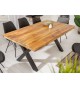 Table salle à manger en bois - Pied en X noir