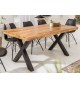 Table salle à manger en bois - Pied en X noir