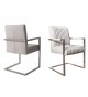 Big chaise capitonnée design gris pierre et armature en acier