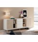 Buffet design 200 cm blanc et chêne