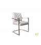 Big chaise capitonnée design gris pierre et armature en acier