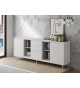 Buffet design 200 cm blanc et gris fumé