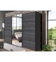 Armoire miroir 3 portes coulissantes grise acier