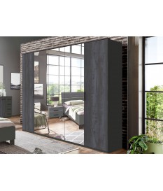Armoire miroir dressing 5 portes