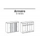 Armoire miroir dressing 5 portes