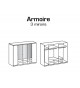 Armoire miroir 5 portes 6 tiroirs / Lit et chevets