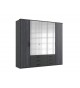 Armoire miroir dressing 5 portes 6 tiroirs