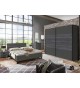 Armoire miroir coulissantes 2 portes / Lit et chevets