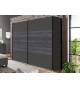 Armoire 2 portes coulissantes grise acier