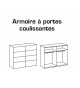 Armoire 2 portes coulissantes grise acier