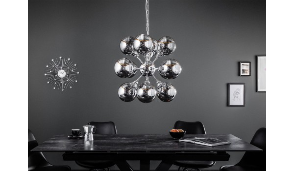 Luminaire contemporain 12 boules d'argents