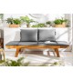 Banc de jardin en bois acacia avec coussin