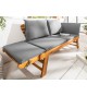 Banc de jardin en bois acacia avec coussin