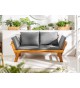 Banc de jardin en bois acacia avec coussin