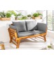 Banc de jardin en bois acacia avec coussin