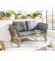Banc de jardin en bois acacia grisé avec coussin
