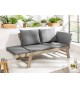 Banc de jardin en bois acacia grisé avec coussin